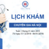 LỊCH KHÁM BỆNH CỦA BÁC SĨ HÀ NỘI  TỪ NGÀY 31/12/2018-06/01/2019