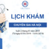 LỊCH KHÁM BỆNH CỦA BÁC SĨ HÀ NỘI  TỪ NGÀY 07/01/2019-13/01/2019