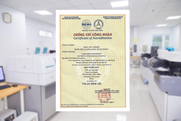 Khoa Xét nghiệm, Bệnh viện đa khoa Quốc tế Hải Phòng: Đơn vị y tế đầu tiên tại Hải Phòng đạt tiêu chuẩn ISO 15189:2012