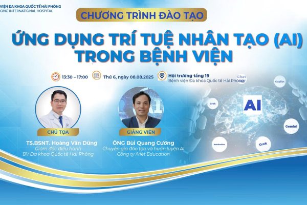 Sắp diễn ra: HỘI THẢO ỨNG DỤNG TRÍ TUỆ NHÂN TẠO (AI) TRONG BỆNH VIỆN