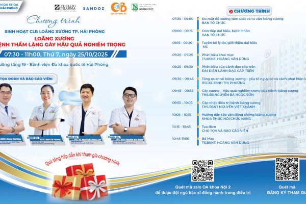 [SẮP DIỄN RA]: CHƯƠNG TRÌNH SINH HOẠT CLB LOÃNG XƯƠNG TP. HẢI PHÒNG “Loãng xương – Căn bệnh thầm lặng gây hậu quả nghiêm trọng”